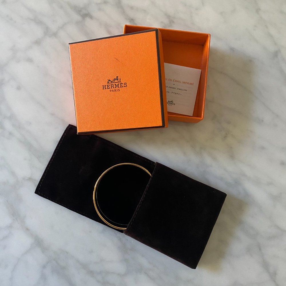 Authentic Hermes Feather Motif Enamel Brazil Bang… - image 5